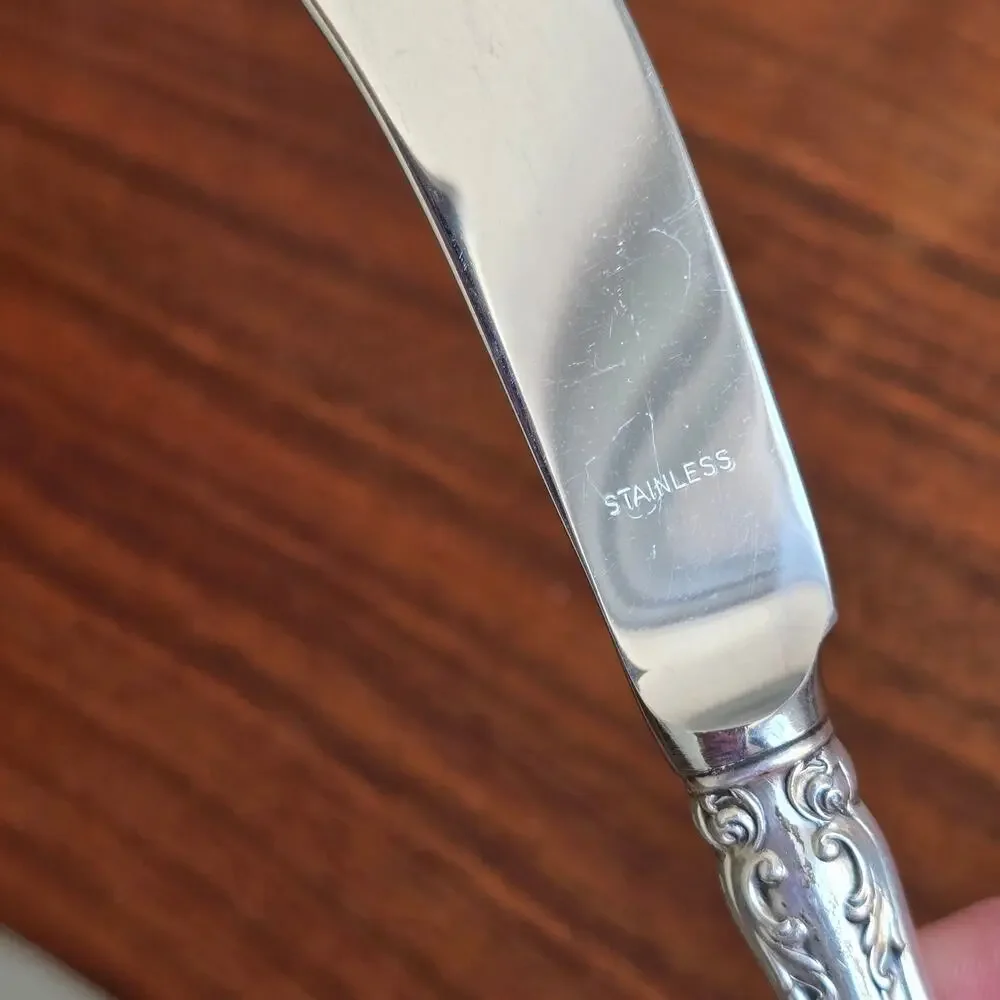 Gorham Melrose Sterling Silver Butter Spreader 4 Pc Hollow Handle No Monogram